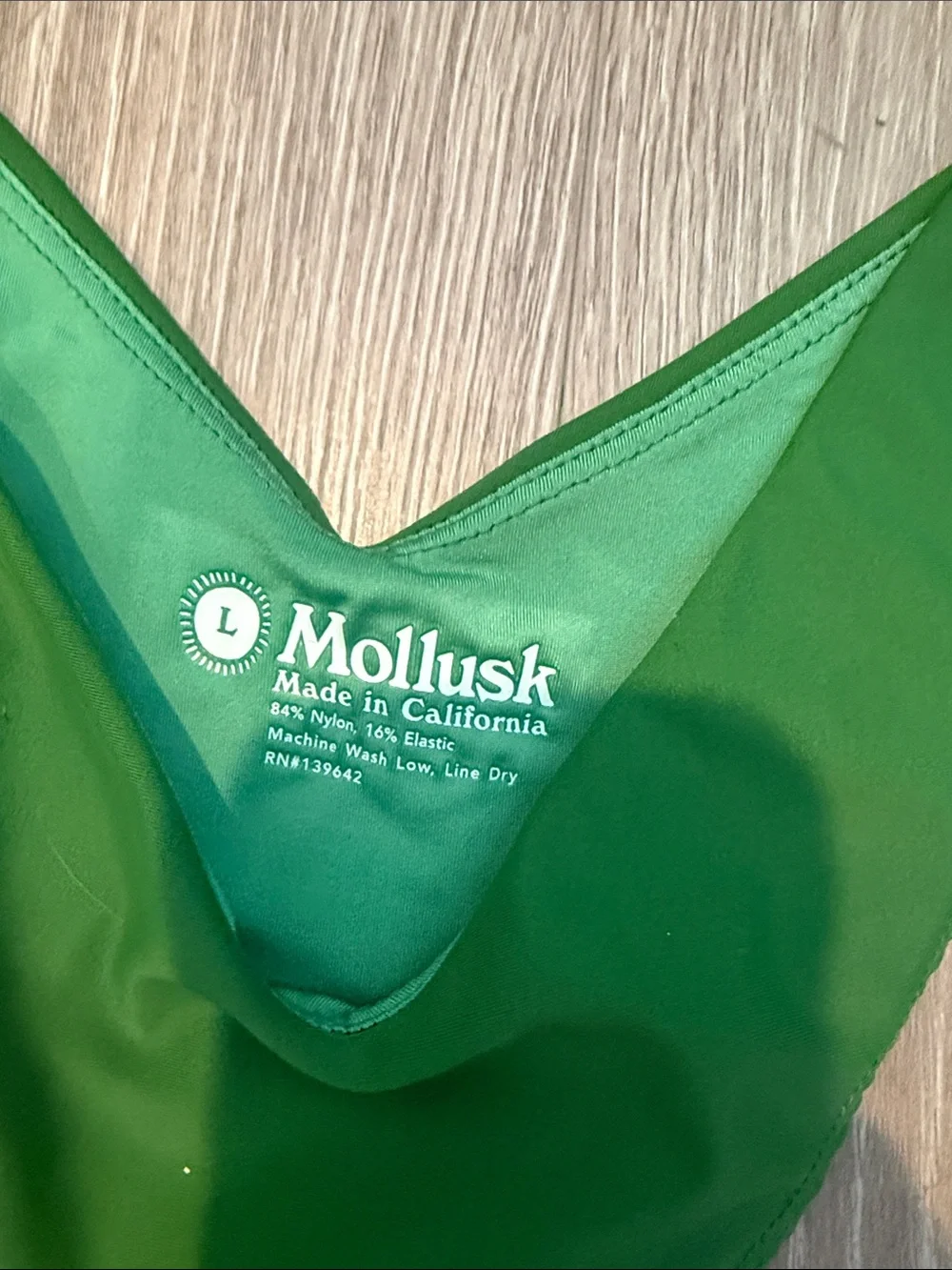 NWT Mollusk Surf Shop California Green Cheeky Venus swimsuit bikini bottom Large